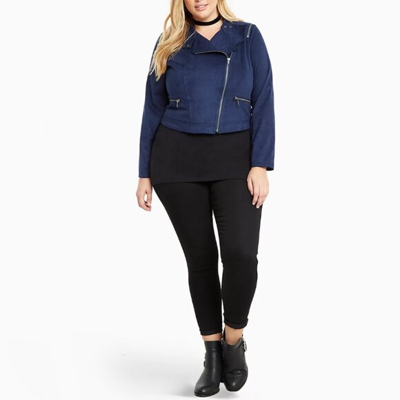 NWT Torrid Faux Suede Moto Jacket Plus Size 2 - Picture 2 of 7